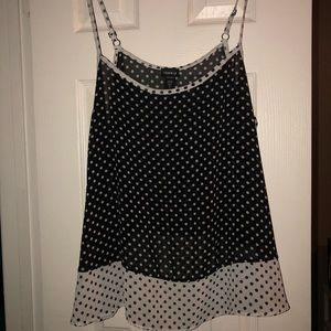 Sheer polka dot tank